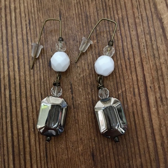 *5 For $20*** Ladies Dangle Clear Beaded Dangle Earrings, Handmade Earrings - Picture 3 of 3